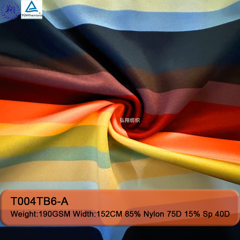 190GSM T004TB6-A 85% Polyester 15% Spandex Sportswear T-Shirt Fabric