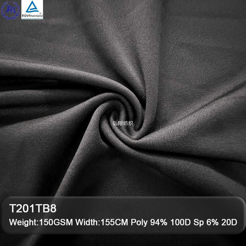 150GSM T201TB8 94% Polyester 6% Spandex Sportswear T-Shirt Fabric