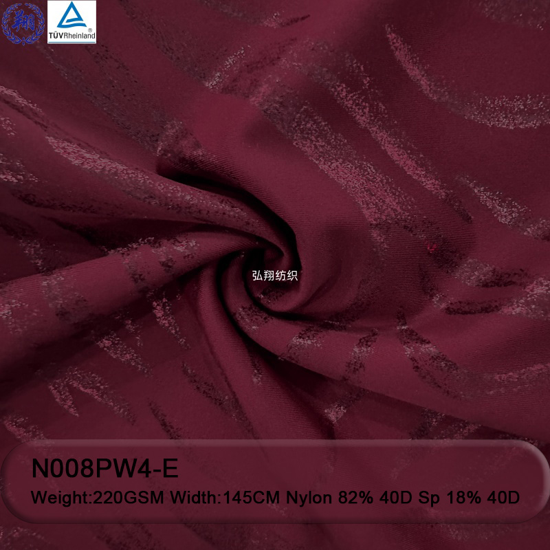 220GSM N008PW4-E 82% Nylon 18% Spandex Foil Print Fabric for Swimwear Fashion Wear Fabric