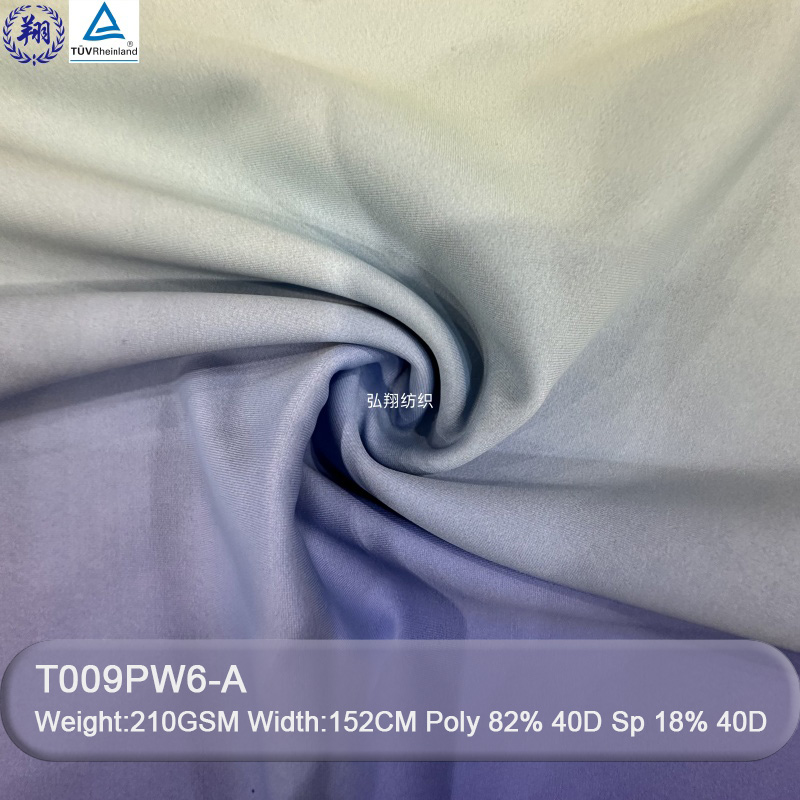 Gradient Fabric 210GSM T009PW6-A 82% Polyester 18% Spandex Sportswear T-Shirt Fabric