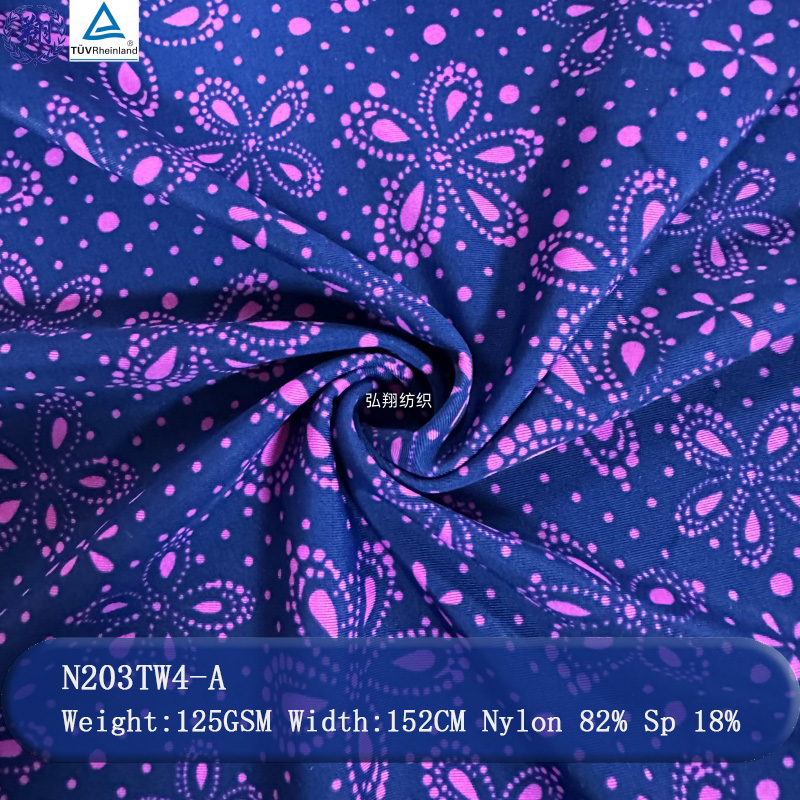 125GSM Printing Fabric N203TW4-A 82% Nylon 18% Spandex Swimwear Sportswear Fabric