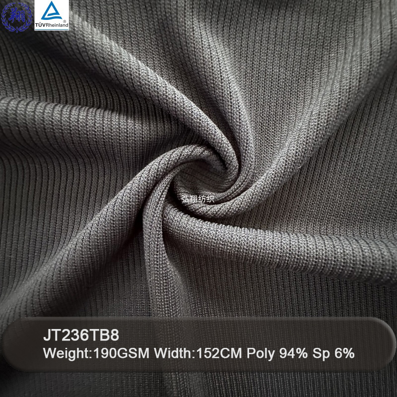 Customized Screw-thread Design JT236TB8 94% Polyester 6% Spandex Fabric Weft Knitted For Underwear-