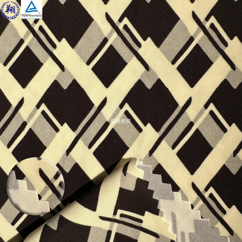 Unique 125GSM N203TW4-B 82% Nylon 18% Spandex Stretched Fabric for Sportswear Swimwear Fabric