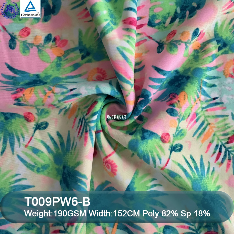 190GSM Top Quality T009PW6-B 82% Polyester 18% Spandex For Sportswear Swimwear Fabric