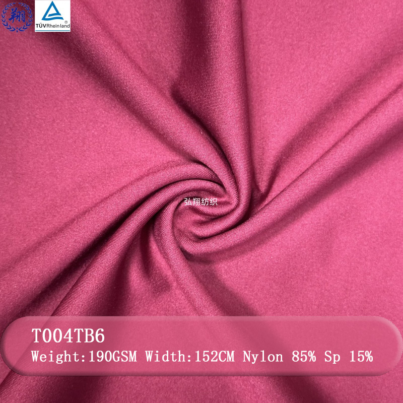 190GSM Shinny Fabric T004TB6 85% Polyester 15% Spandex Fabric Weft Knitted For Sportswear Swimwear