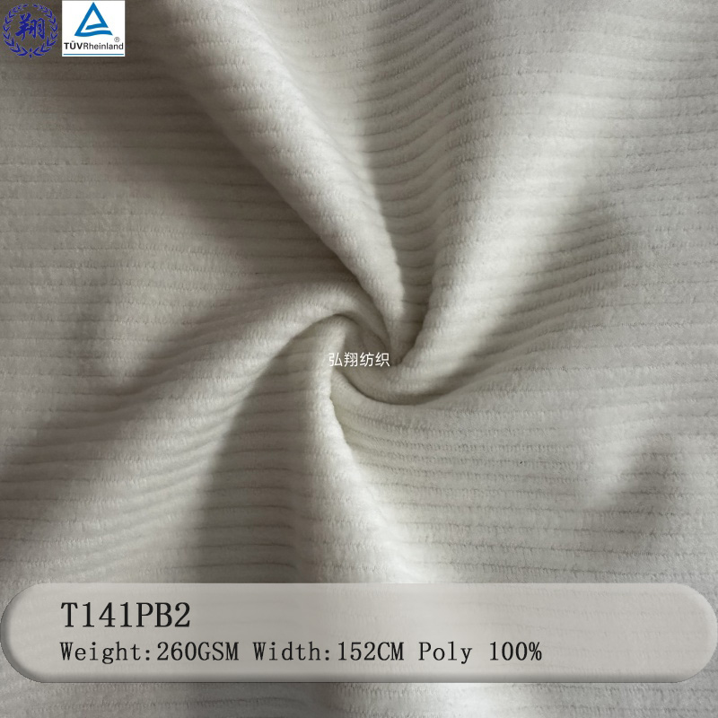 3D Corduroy 260GSM T141PB2 100% Polyester Fabric For Sportswear Coat Sofa Fabric