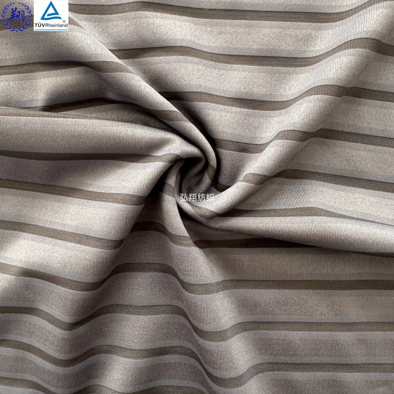 160GSM Metal Stripe Design N342TW6 85% Nylon 15% Spandex Fabric For Fashion Wear Sportswear