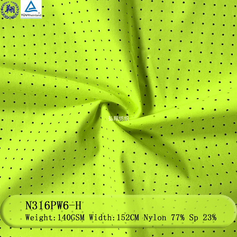 Perforated Fabric N316PW6-H 140GSM 77% Nylon 23% Spandex For Sportswear Fabric